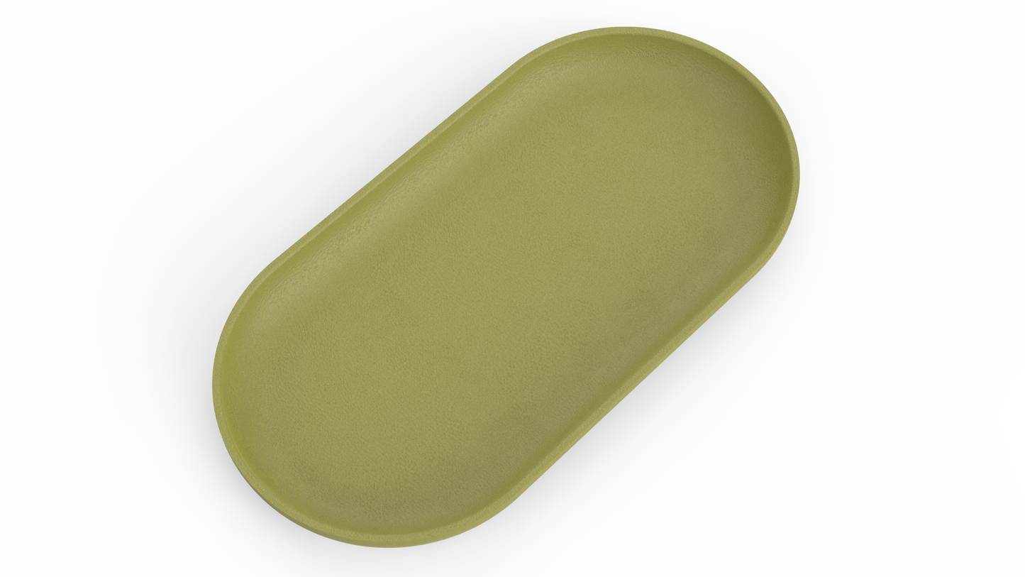 Olive Leather Display Tray